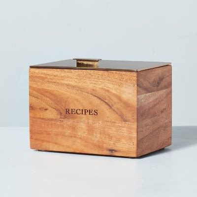 recipe box wood metal|target recipe box.